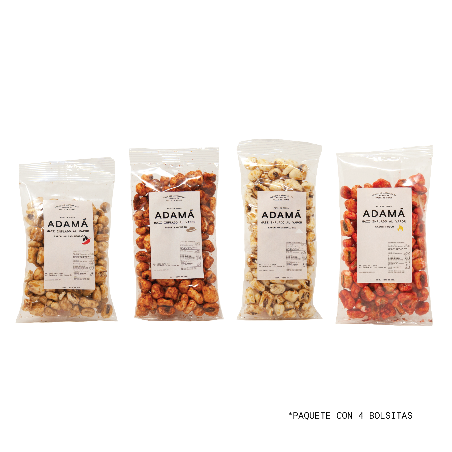Maíz Inflado Al Vapor Mix - 4 Bolsitas